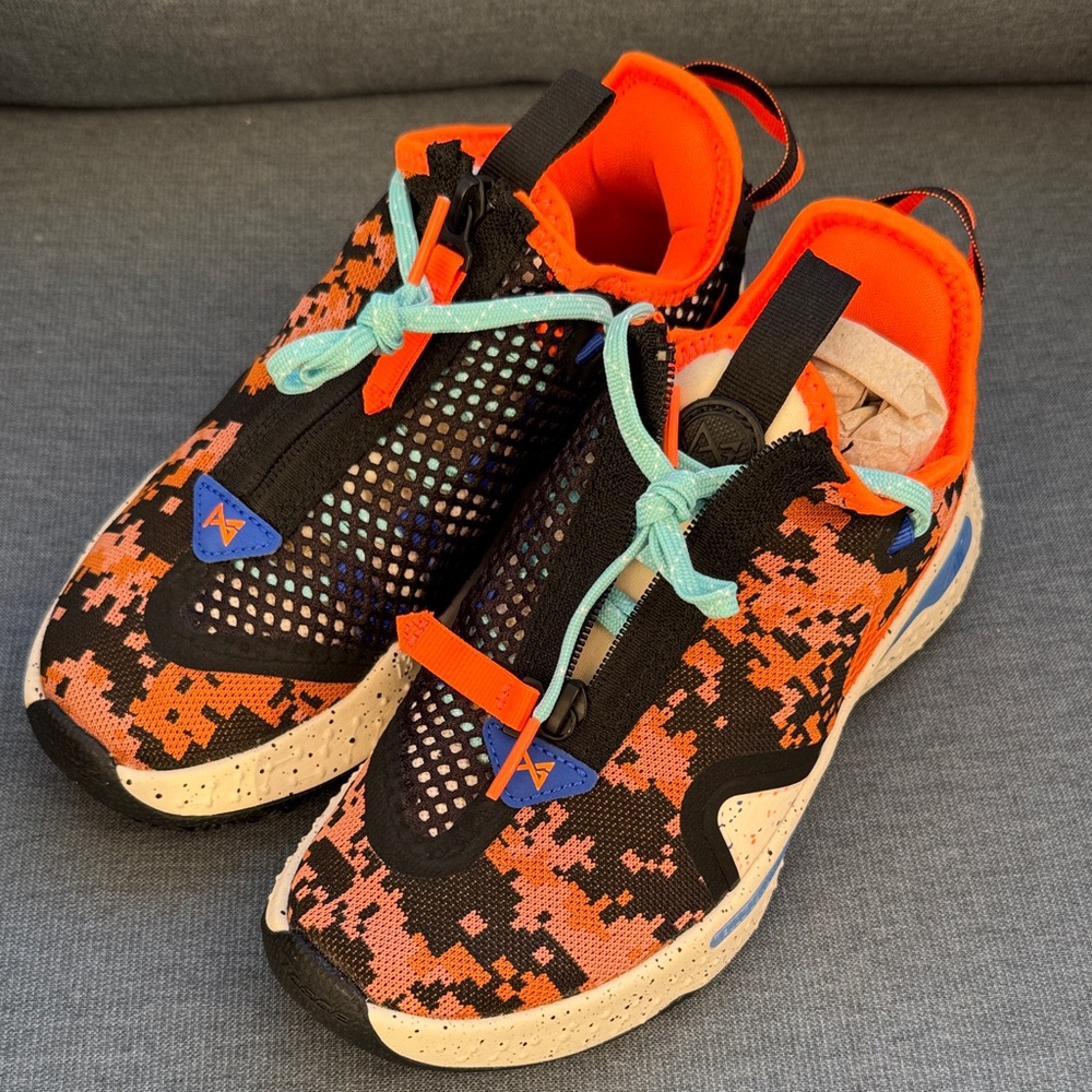 Nike PG4 Gatorade Basketball Shoes Women’s Size 6 Orange Camo Sneakers